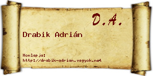 Drabik Adrián névjegykártya