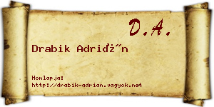 Drabik Adrián névjegykártya